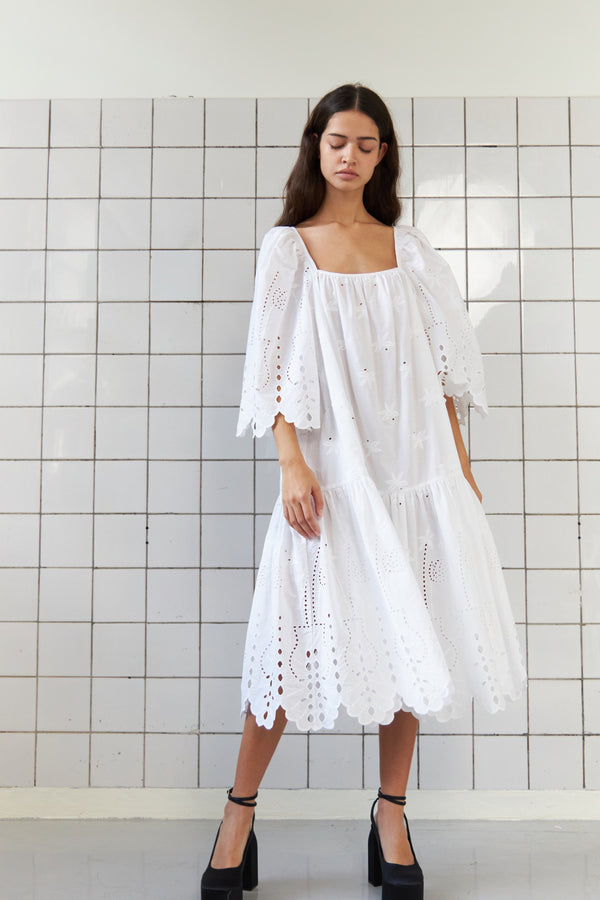 Stella Nova Broderie anglaise midi dress Dress 001 White