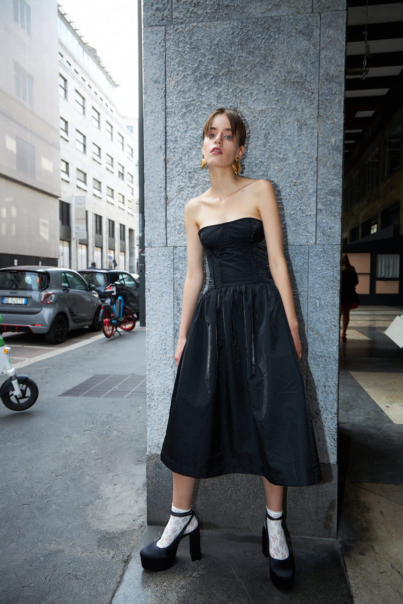 Stella Nova Corset midi dress Dress 999 Black