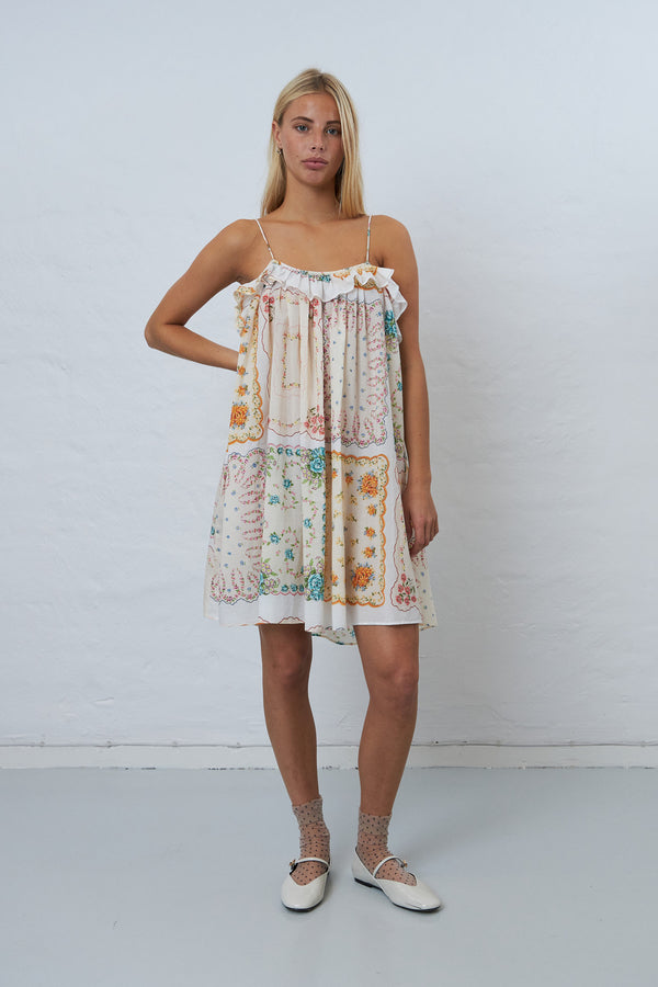 Stella Nova Cotton tissue printed mini dress Dress 043 Handkerchief Print
