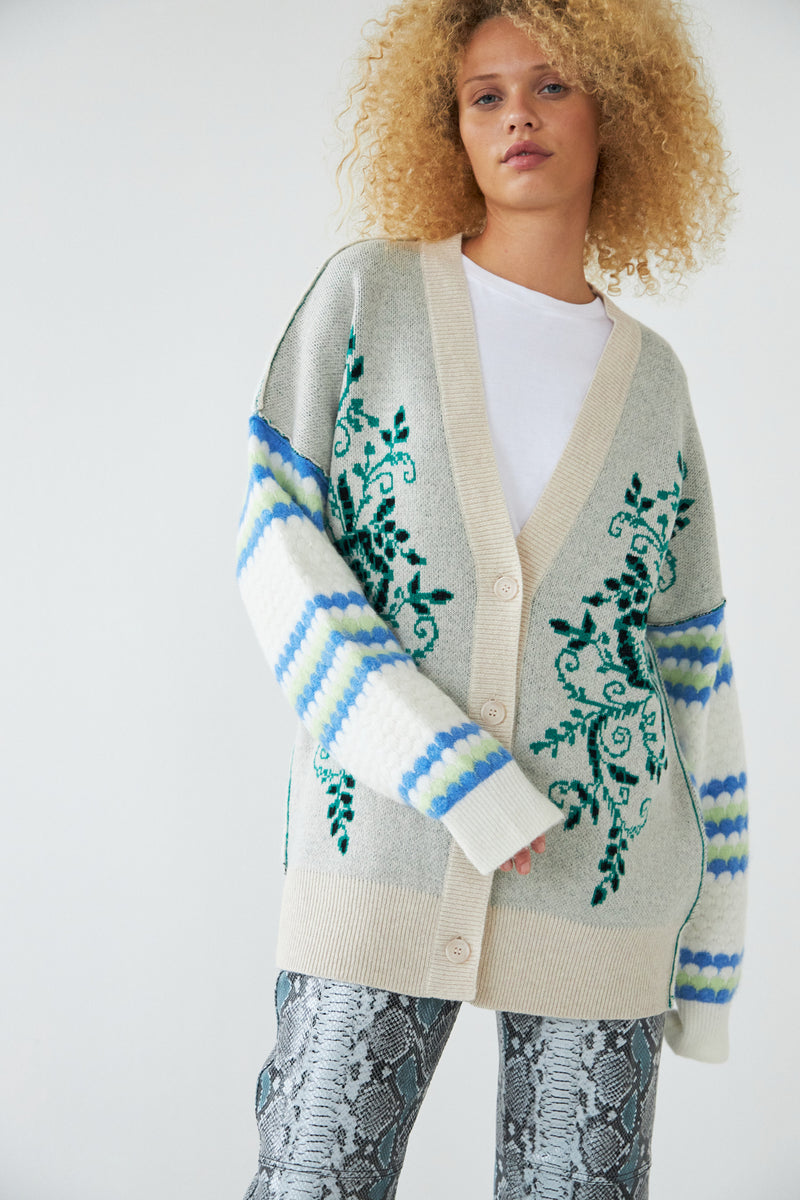 Stella Nova Jaquard and knitted cardigan Cardigan 656 Lovely Mix