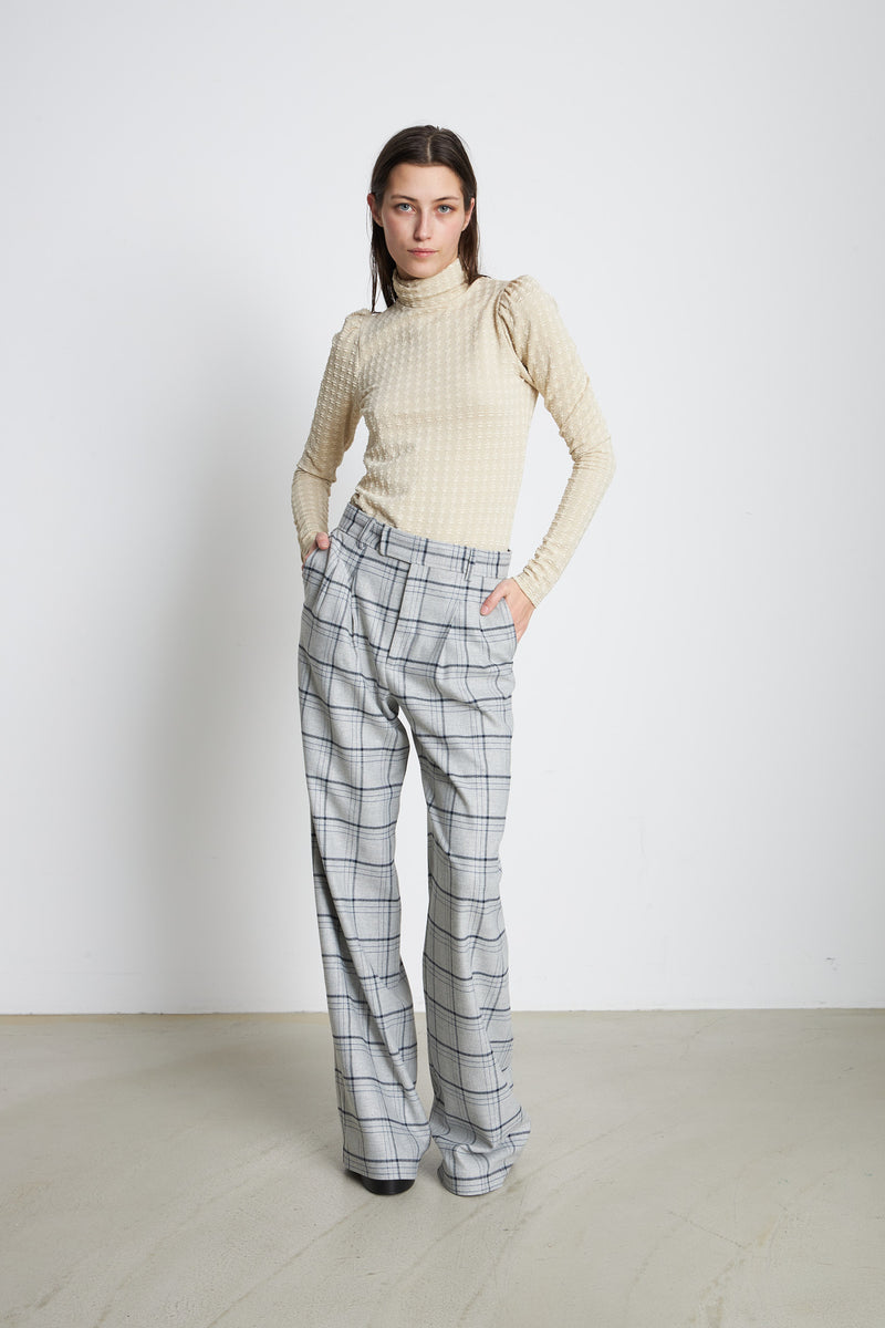 Stella Nova Checked wool mix pants Pants 864 Grey Checks