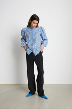 Stella Nova Cotton shirt with all over embroidery Shirt 302 Light Blue