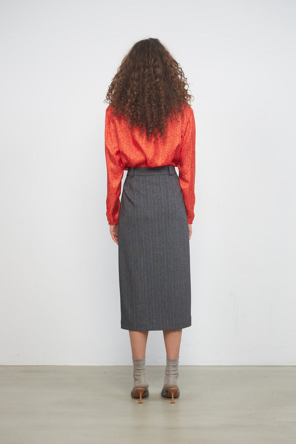 Stella Nova Pinstripe pencil skirt Skirt 920 Mélange Grey