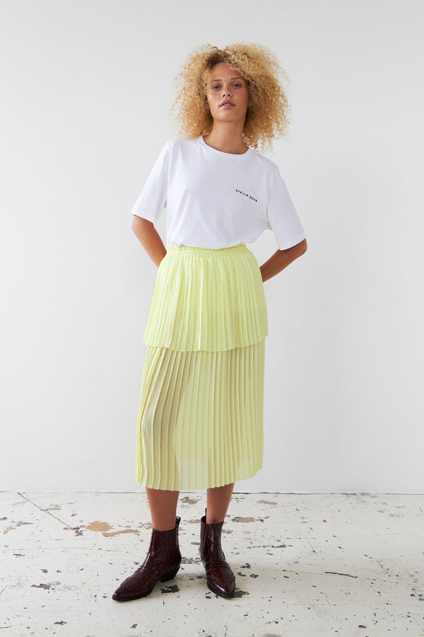 Stella Nova Plissé midi skirt Skirt 102 Spring Yellow