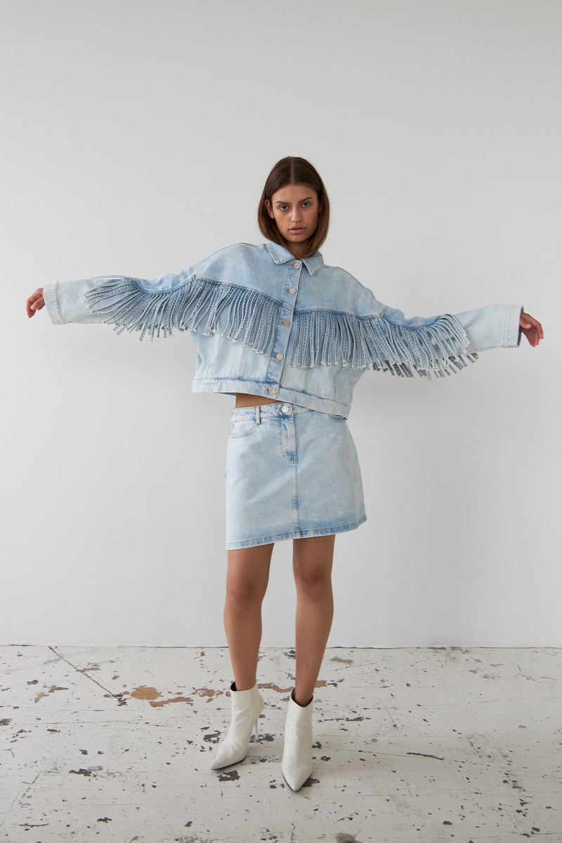 Stella Nova Washed mini denim skirt Skirt 301 Soft Sky